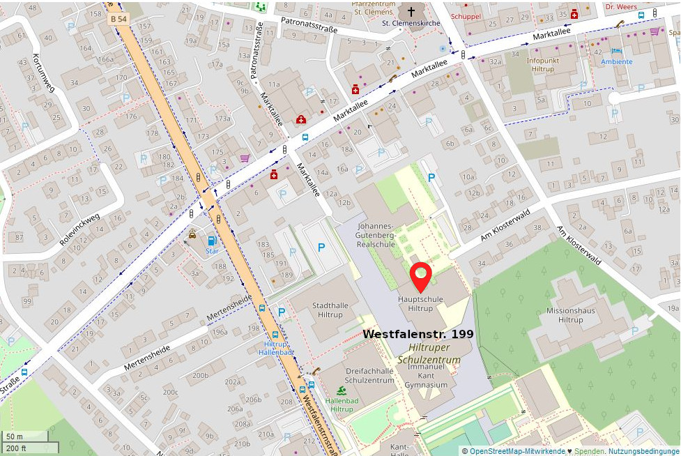 Openstreetmap Hauptschule Hiltrup